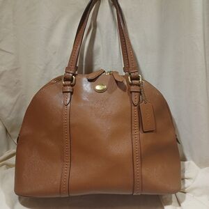 Coach Brown Leather Domed Cora Satchel Bag